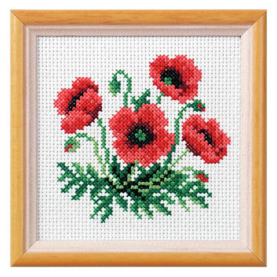 Groves Of Thames Xstitch Kit Poppy - Cross Stitch Kit: Poppy - Orchidea Size 14