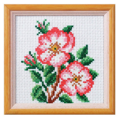 Groves Of Thames Xstitch Kit Dog Rose - Cross Stitch Kit: Dog Rose - Orchidea Size 14