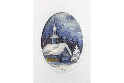B&Q -  G/card T/lght ChurchCross Stitch Kit: Greetings Card: Twilight ChurchOrchidea