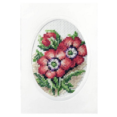 B&Q -  Card Kit AnemonesCross Stitch Kit: Greetings Card: AnemonesOrchidea