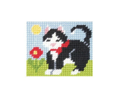 Groves Of Thames Emb Kit Kitten - Needlepoint Kit: My First Embroidery: Kitten - Orchidea Size 4.5