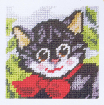 Groves Of Thames Emb Kit Cat - Needlepoint Kit: My First Embroidery: Cat - Orchidea Size 6.5