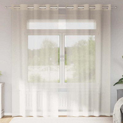 Berkfield Voile Curtains With Grommets 2 Pcs Cream 140X225 Cm from B&Q