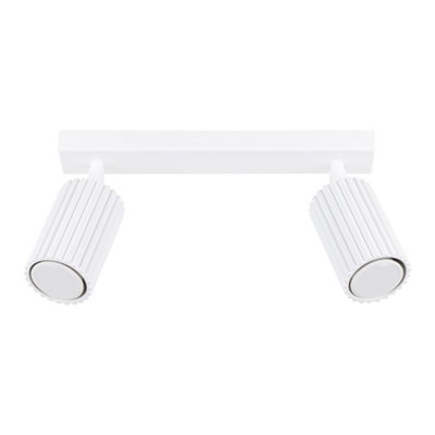 B&Q -  Luminosa Karbon Minimalist Twin Ceiling Lamp 2 White