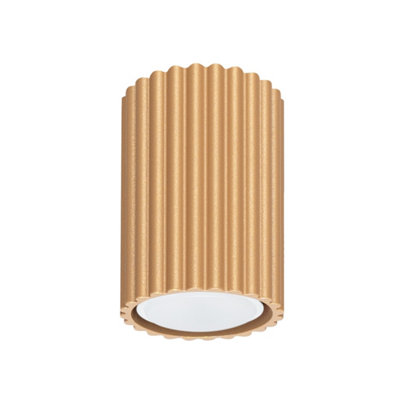 Sollux Lighting Carbon Ceiling Light, Gold-Coloured, Height 10 Cm, Aluminium - Image 3