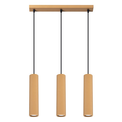 B&Q -  Luminosa Karbon Minimalist Bar Pendant 3 Light Gold