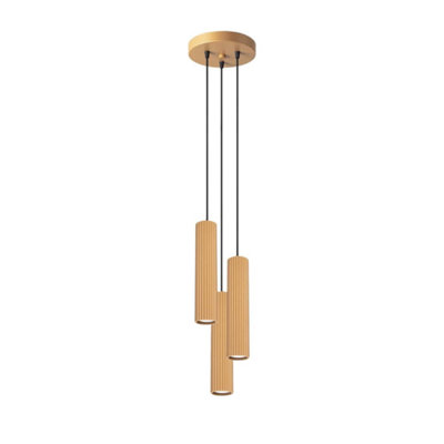 B&Q -  Luminosa Karbon Minimalist Cluster Drop Pendant Lamp 3 Light Gold