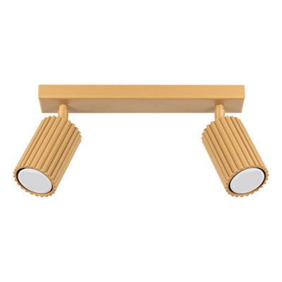 B&Q -  Luminosa Karbon Minimalist Twin Ceiling Lamp 2 Gold