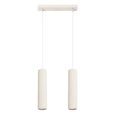 B&Q -  Luminosa Karbon Minimalist Bar Pendant 2 Light Beige