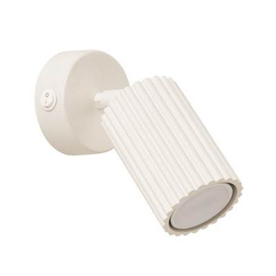 B&Q -  Luminosa Karbon Minimalist Single Wall Spotlight Beige With Switch