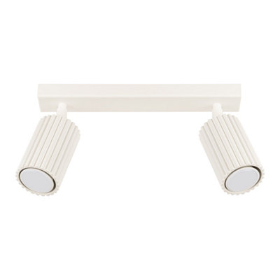 B&Q -  Luminosa Karbon Minimalist Twin Ceiling Lamp 2 Beige