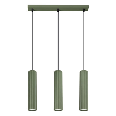 Sollux Lighting Pendant Lamp Karbon 3L Olive Green - Olive Green - Image 2