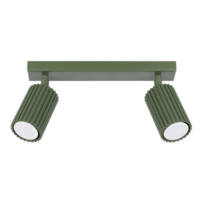 B&Q -  Luminosa Karbon Minimalist Twin Ceiling Lamp 2 Olive Green