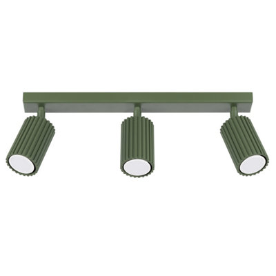 B&Q -  Luminosa Karbon Minimalist Spotlight Bar 3 Light Olive Green