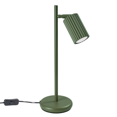 B&Q -  Luminosa Eu PlugKarbon Minimalist Desk Table Lamp Karbon Olive Green