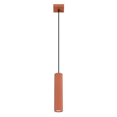 B&Q -  Luminosa Karbon Minimalist Pendant Lamp Red Ochre