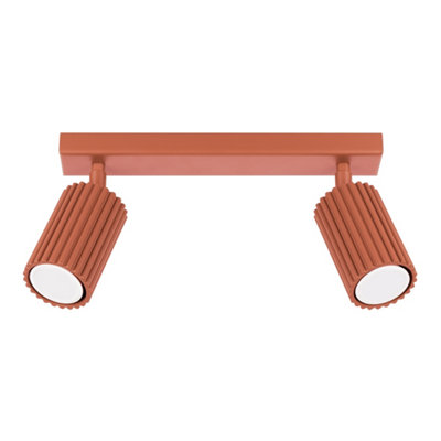 B&Q -  Luminosa Karbon Minimalist Twin Ceiling Lamp 2 Red Ochre
