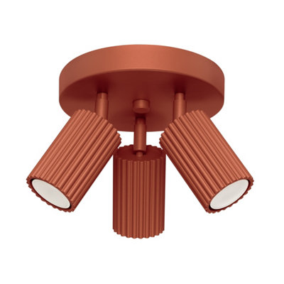 B&Q -  Luminosa Karbon Minimalist Ceiling Spotlight Cluster 3 Light Red Ochre