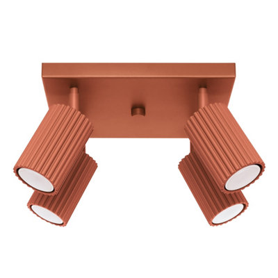 B&Q -  Luminosa Karbon Minimalist Ceiling Spotlight Cluster 4 Light Red Ochre
