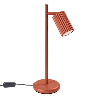 B&Q -  Luminosa Eu PlugKarbon Minimalist Desk Table Lamp Karbon Red Ochre