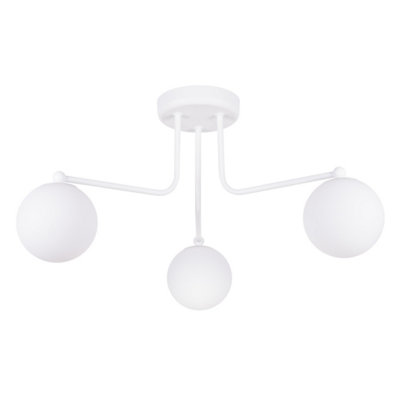 B&Q -  Luminosa Astral Minimalist Semi Flush Ceiling 3 Light White