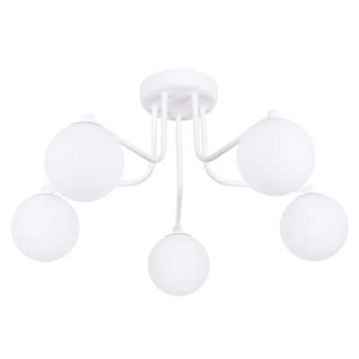 B&Q -  Luminosa Astral Minimalist Semi Flush Ceiling 5 Light White