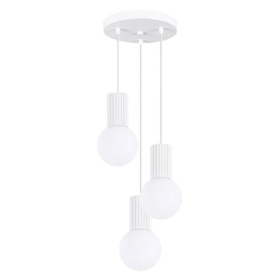 Sollux Lighting Pendant Lamp Halo 3P White - White - Image 2