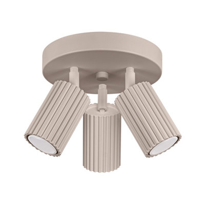 Sollux Lighting Karbon Aluminum Taupe 3 Lights Minimalist Ceiling Light from B&Q