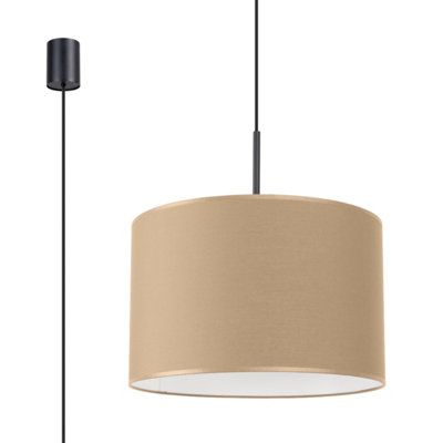 Sollux Lighting Nevia Fabric/pvc Taupe/black 1 Lights Minimalist Pendant Ceiling Light from B&Q