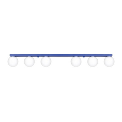 B&Q -  Yoli Steel/glass Ultramarine 6 Lights Minimalist Ceiling Lamps