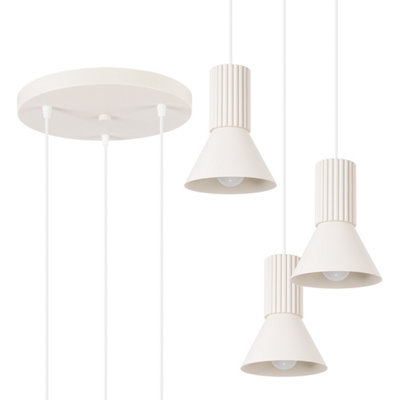 Sollux Lighting Estria Steel/aluminum Beige 3 Lights Loft Pendant Ceiling Light from B&Q