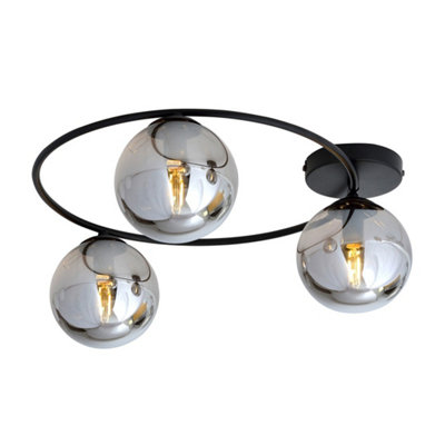 Emibig Lighting Emibig Sopra Ceiling Lamp  3 X E14 Black With Graphite Shade