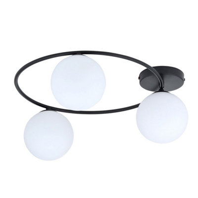 Emibig Lighting Emibig Sopra Ceiling Lamp  3 X E14 Black With White Shade from B&Q