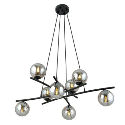 Emibig Lighting Emibig Essa Pendant Lamp 8 X E14 Black With Graphite Shade from B&Q