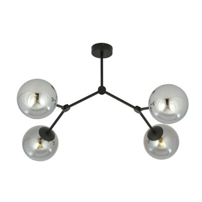 Emibig Lighting Emibig Space Ceiling Lamp  4 X E14 Black With Graphite Shade