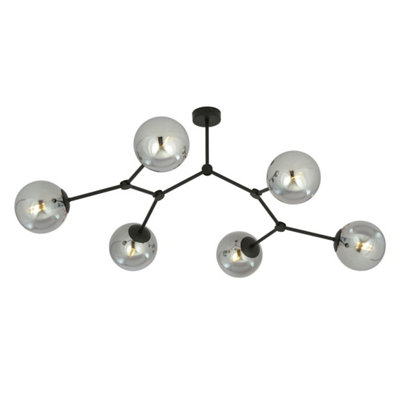 Emibig Lighting Emibig Space Ceiling Lamp  6 X E14 Black With Graphite Shade