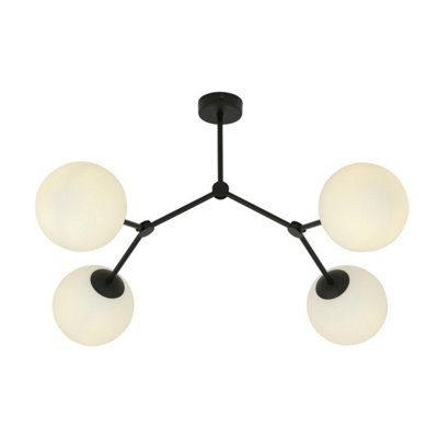 Emibig Lighting Emibig Space Ceiling Lamp  4 X E14 Black With White Shade