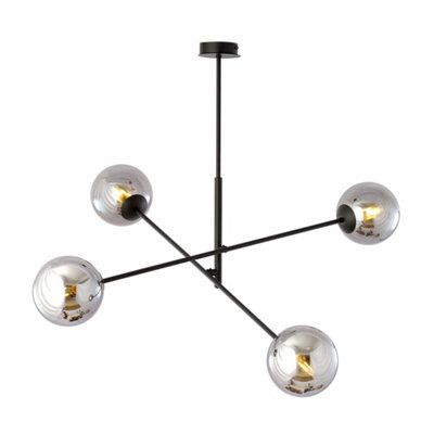 Emibig Lighting Emibig Linear Pendant Lamp 4 X E14 Black With Graphite Shade from B&Q