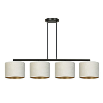 Emibig Lighting Emibig Hilde Pendant Lamp 4 X E27 Black With White Shade from B&Q