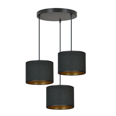 Emibig Lighting Emibig Hilde Pendant Lamp 3 X E27 Black With Black Shade from B&Q