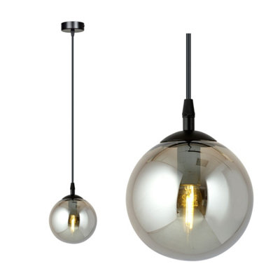 Cosmo Single Light Graphite Shade Black E14 Ceiling Pendant Light - Size: 100 X 12 X 8Cm - Wilko Black With Graphite Shade Emibig - Image 5