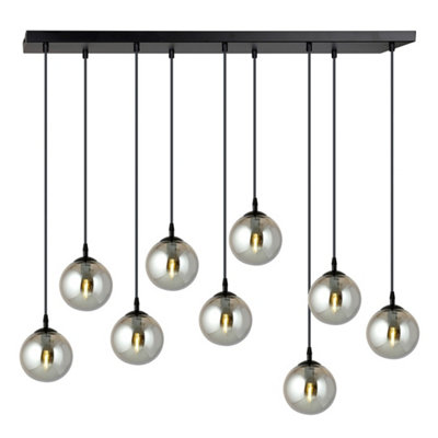 Rackhams Black Cosmo Pendant Lamp 9 X E14 With Graphite Shade - Image 5