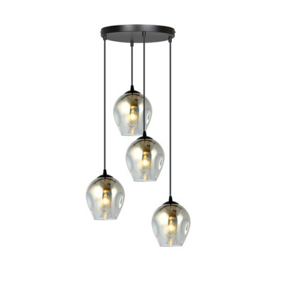 Emibig Lighting Emibig Istar Pendant Lamp  4 X E27 Black With Graphite Shade from B&Q