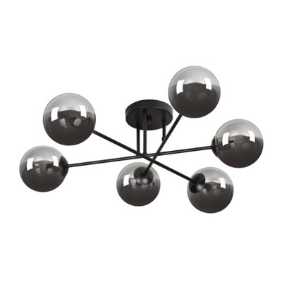 Emibig Lighting Emibig Brendi Ceiling Lamp  6 X E14 Black With Graphite Shade
