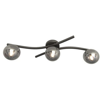 Emibig Lighting Emibig Opus Ceiling Lamp 3 X E14 Black With Graphite Shade
