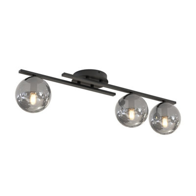 Emibig Lighting Emibig Kairo Ceiling Lamp 3 X E14 Black With Graphite Shade