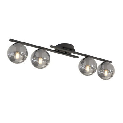 Emibig Lighting Emibig Kairo Ceiling Lamp 4 X E14 Black With Graphite Shade from B&Q