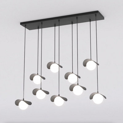 Emibig Lighting Emibig Ritual Pendant Lamp 9 X G9 Black With White Shade