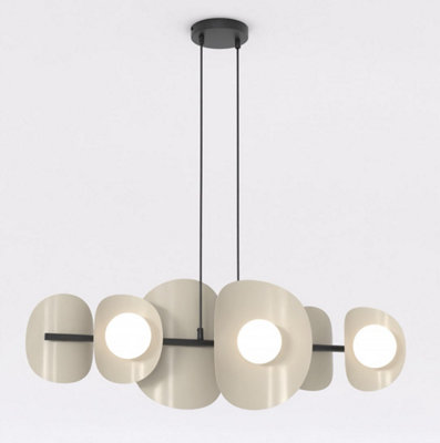 Emibig Lighting Emibig Elementi Pendant Lamp 6 X G9 Mocha With White Shade