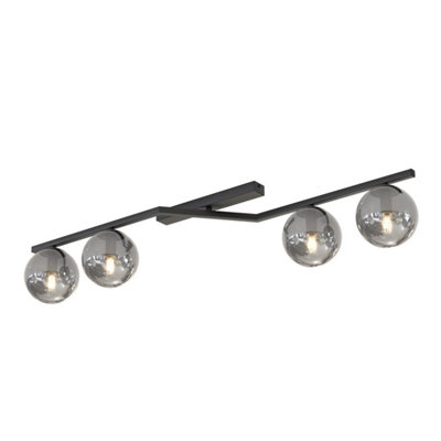 Emibig Lighting Emibig Naton Ceiling Lamp 4 X E14 Black With Graphite Shade